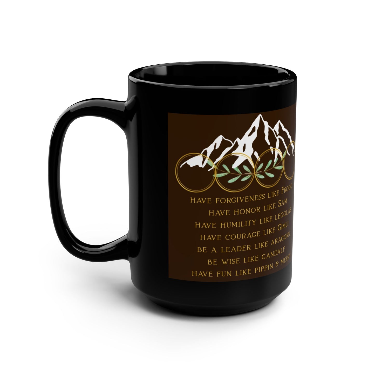 LOTR Inspired Mug — 15oz Black Ceramic