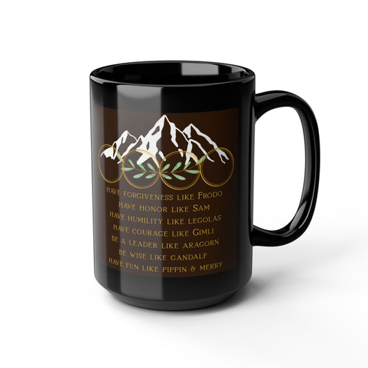 LOTR Inspired Mug — 15oz Black Ceramic