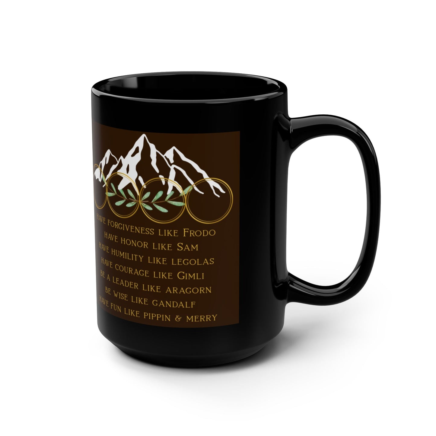 LOTR Inspired Mug — 15oz Black Ceramic