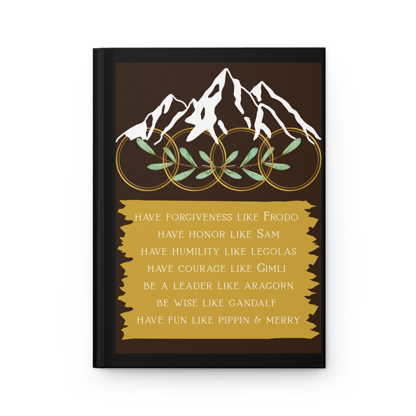 Lord of the Rings Inspired Hardcover Journal – Inspirational Fellowship Quote Design