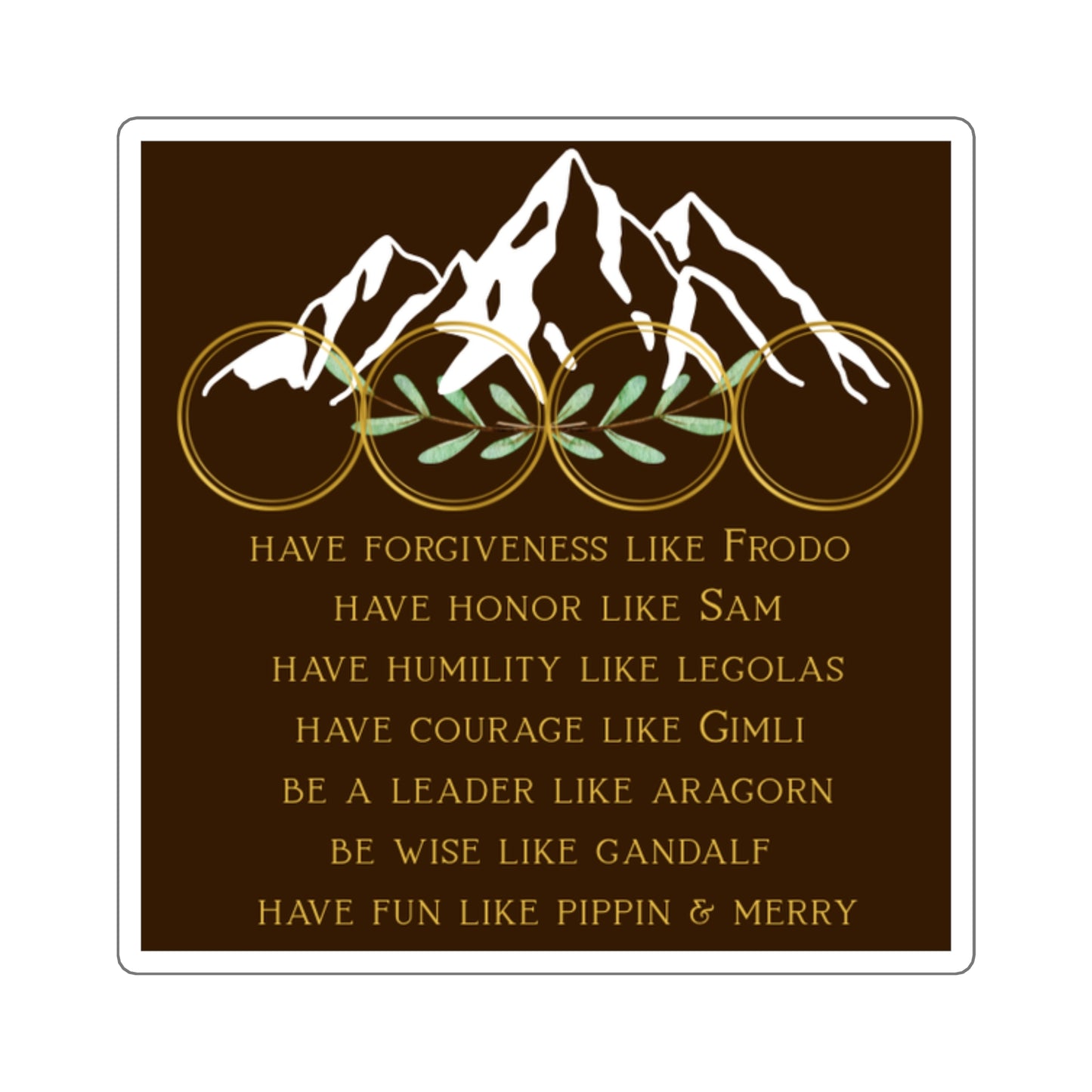 Lord of the Rings Inspired Square Vinyl Sticker
