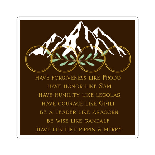 Lord of the Rings Inspired Square Vinyl Sticker