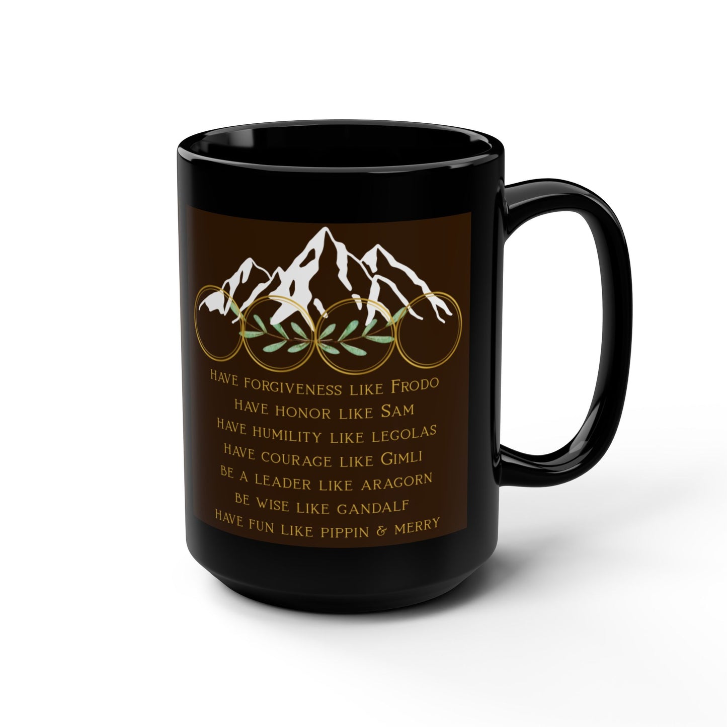 LOTR Inspired Mug — 15oz Black Ceramic