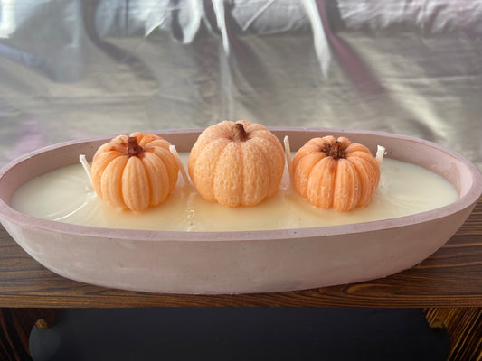 Organic Soy Wax, 3 Pumpkin, 4 Wick Candle